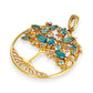 GOLD DEAL | FLASH SALE 9ct (9K) Gold Tree of Life Pendant with Blue Sapphire and Diamonds