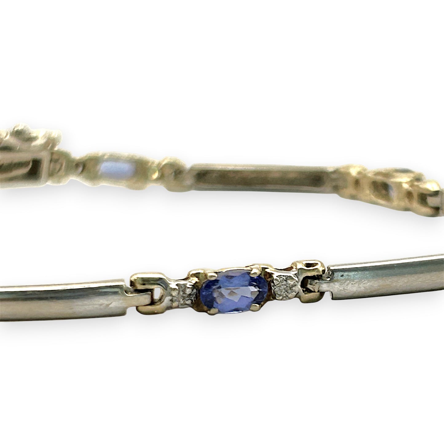 NZGD | 9ct Gold Vintage Aurora Tanzanite Line Bracelet Valuation $6,150