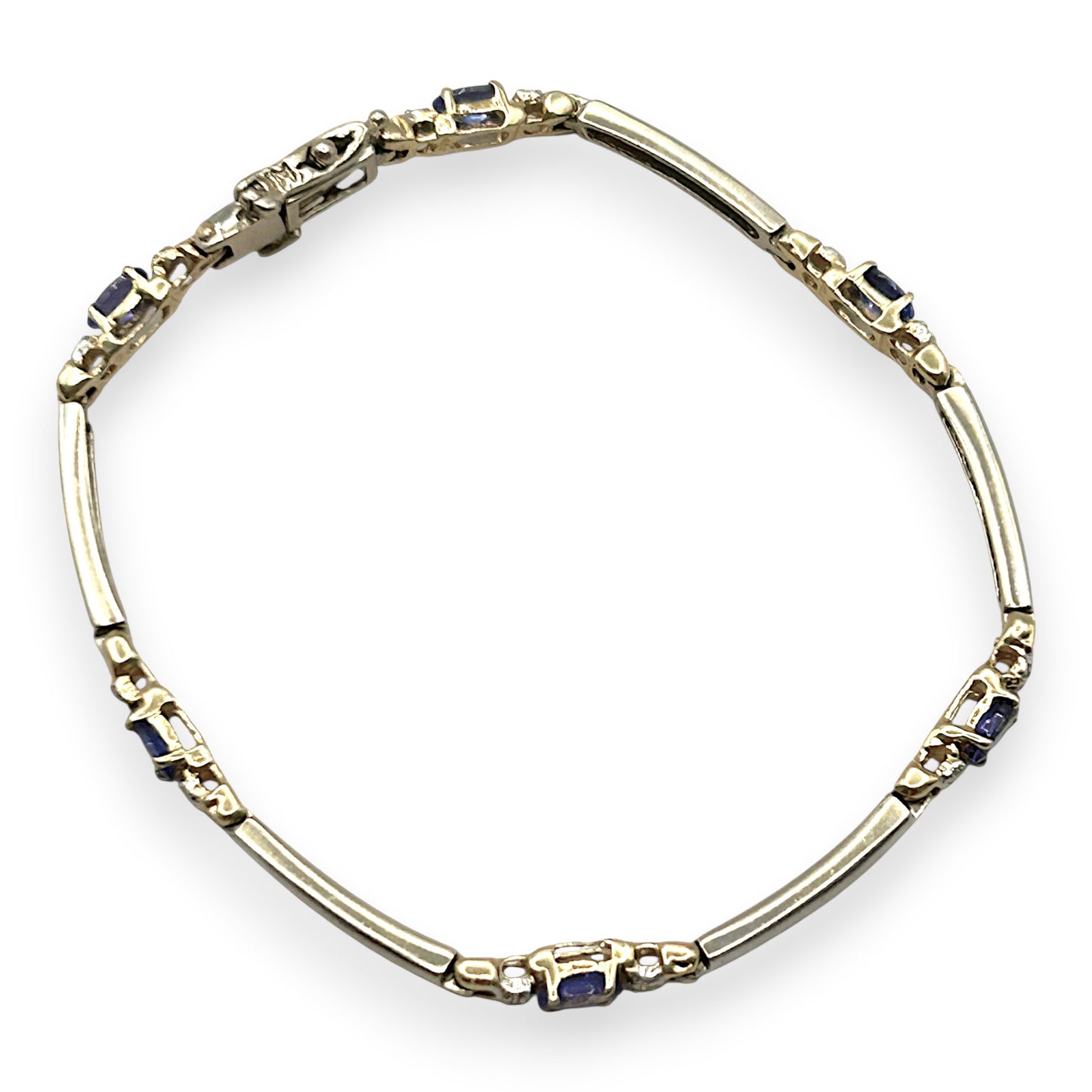 NZGD | 9ct Gold Vintage Aurora Tanzanite Line Bracelet Valuation $6,150