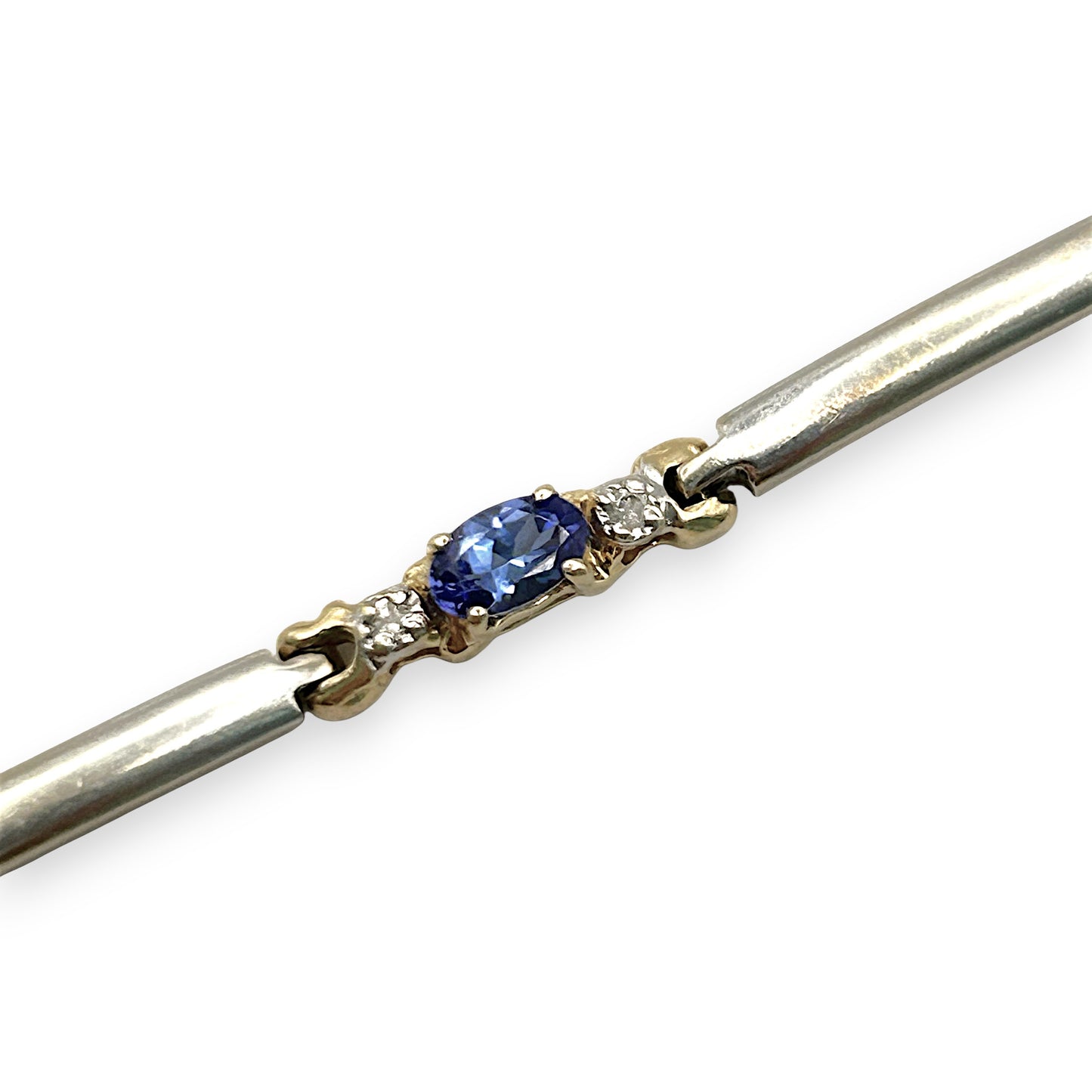 NZGD | 9ct Gold Vintage Aurora Tanzanite Line Bracelet Valuation $6,150