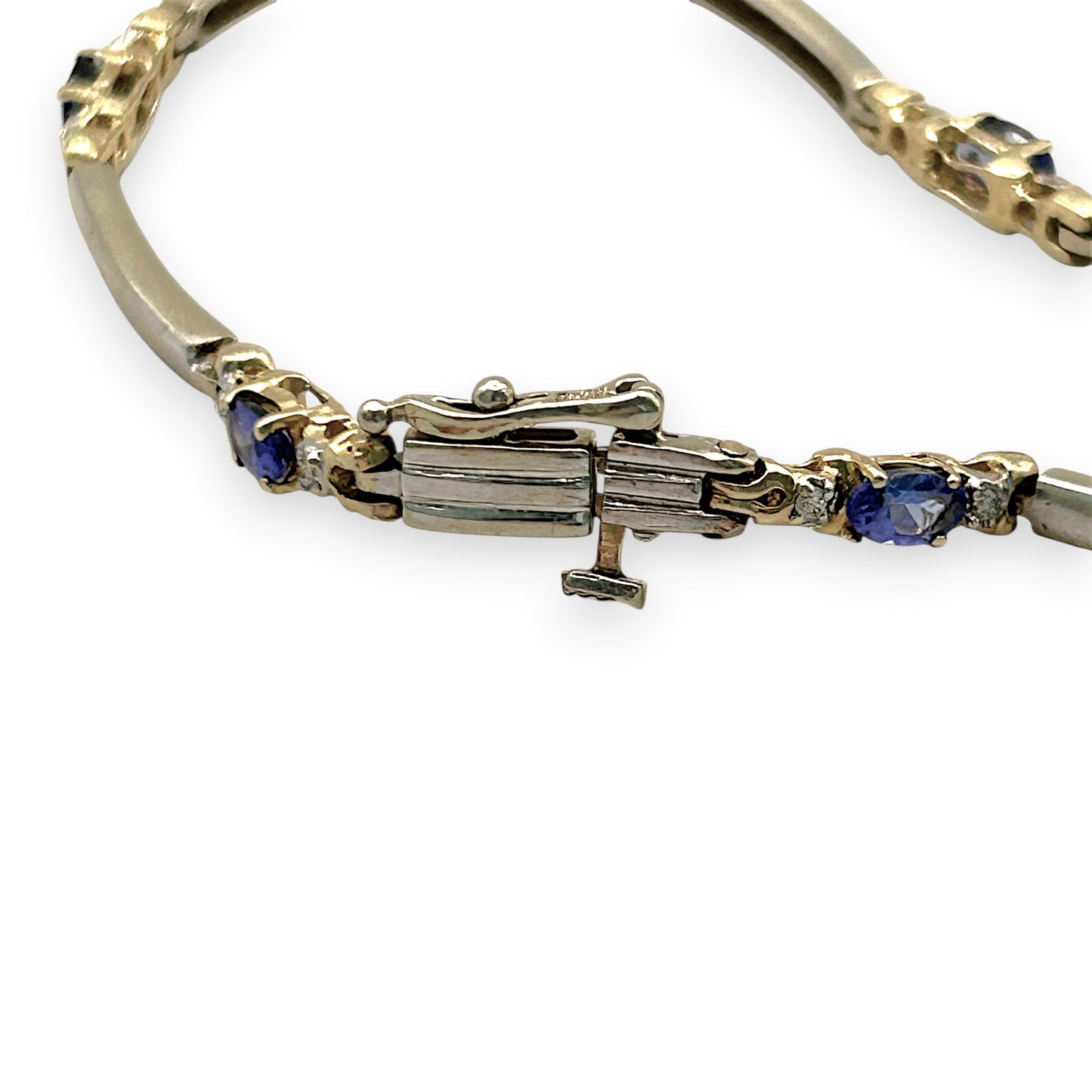 NZGD | 9ct Gold Vintage Aurora Tanzanite Line Bracelet Valuation $6,150