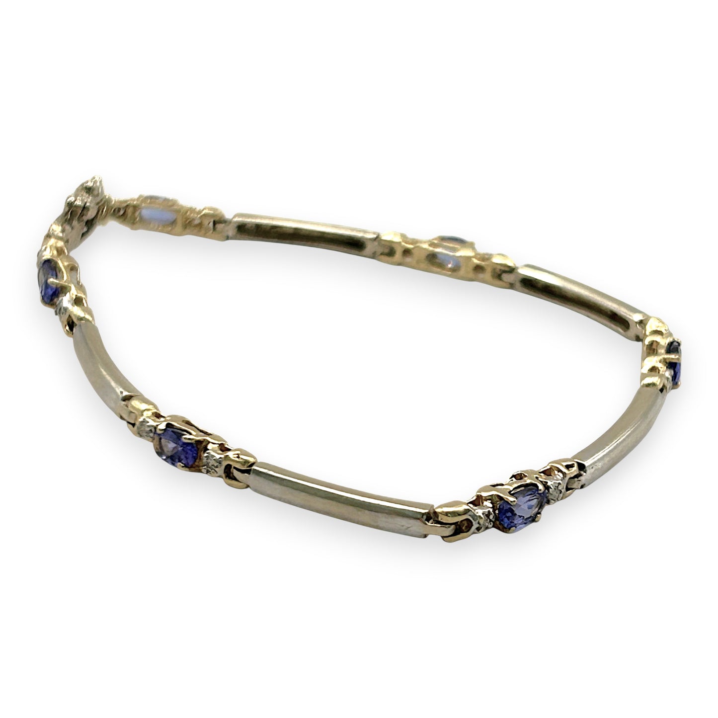 NZGD | 9ct Gold Vintage Aurora Tanzanite Line Bracelet Valuation $6,150