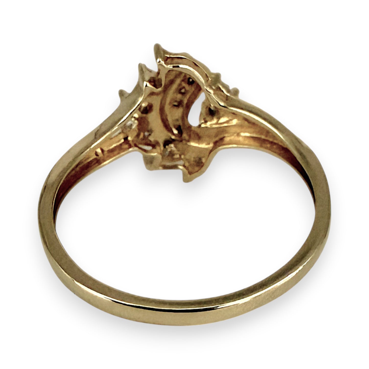 NZGD| 9ct Gold Golden Petal Diamond Ring Size P