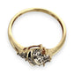 NZGD| 9ct Gold Golden Petal Diamond Ring Size P