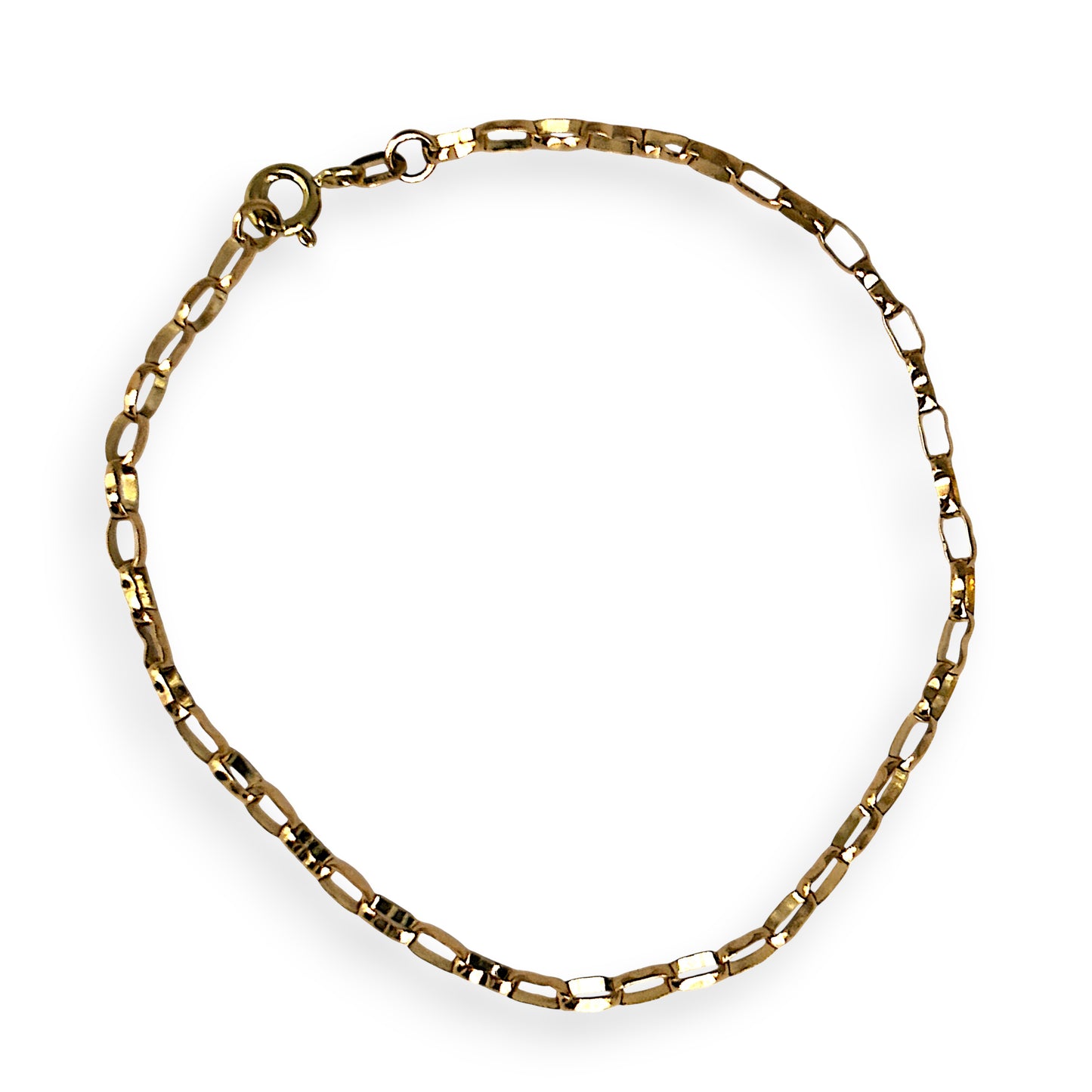NZGD | 9ct Gold Faceted Long‑Link Bracelet 20cm