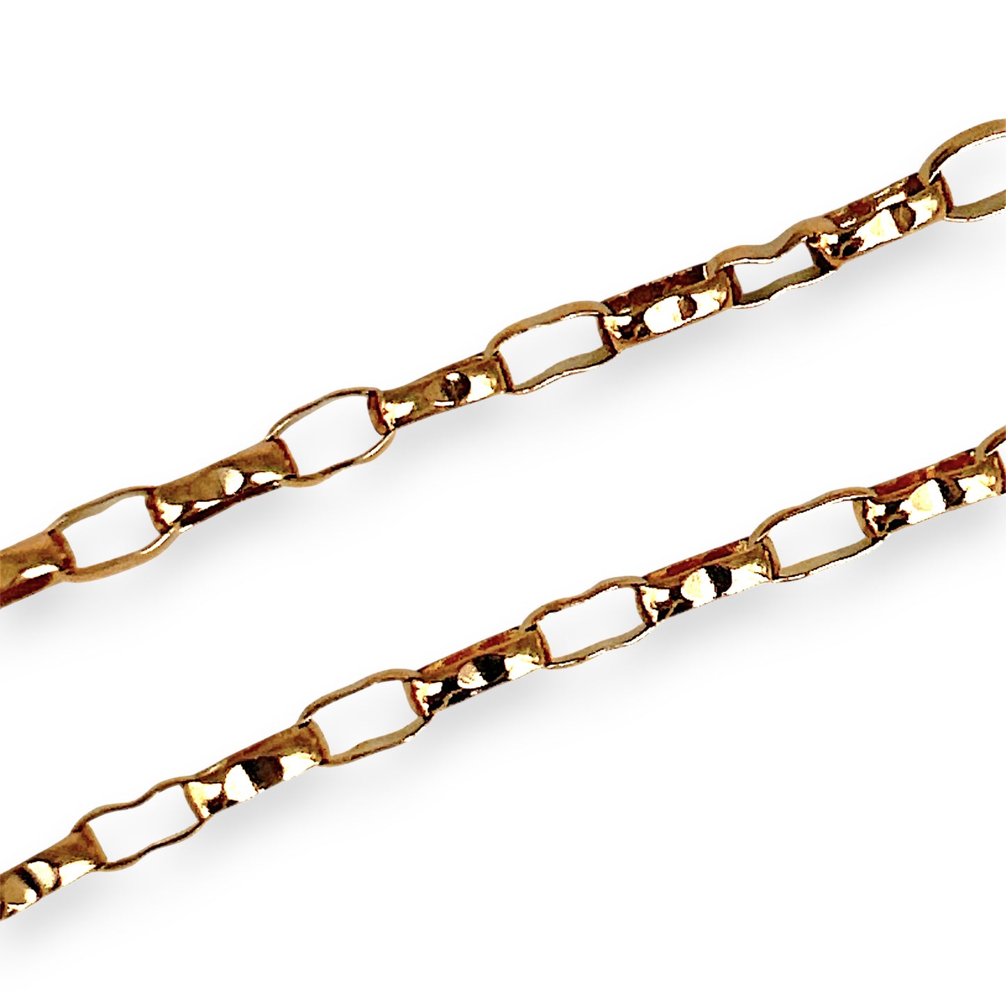 NZGD | 9ct Gold Faceted Long‑Link Bracelet 20cm