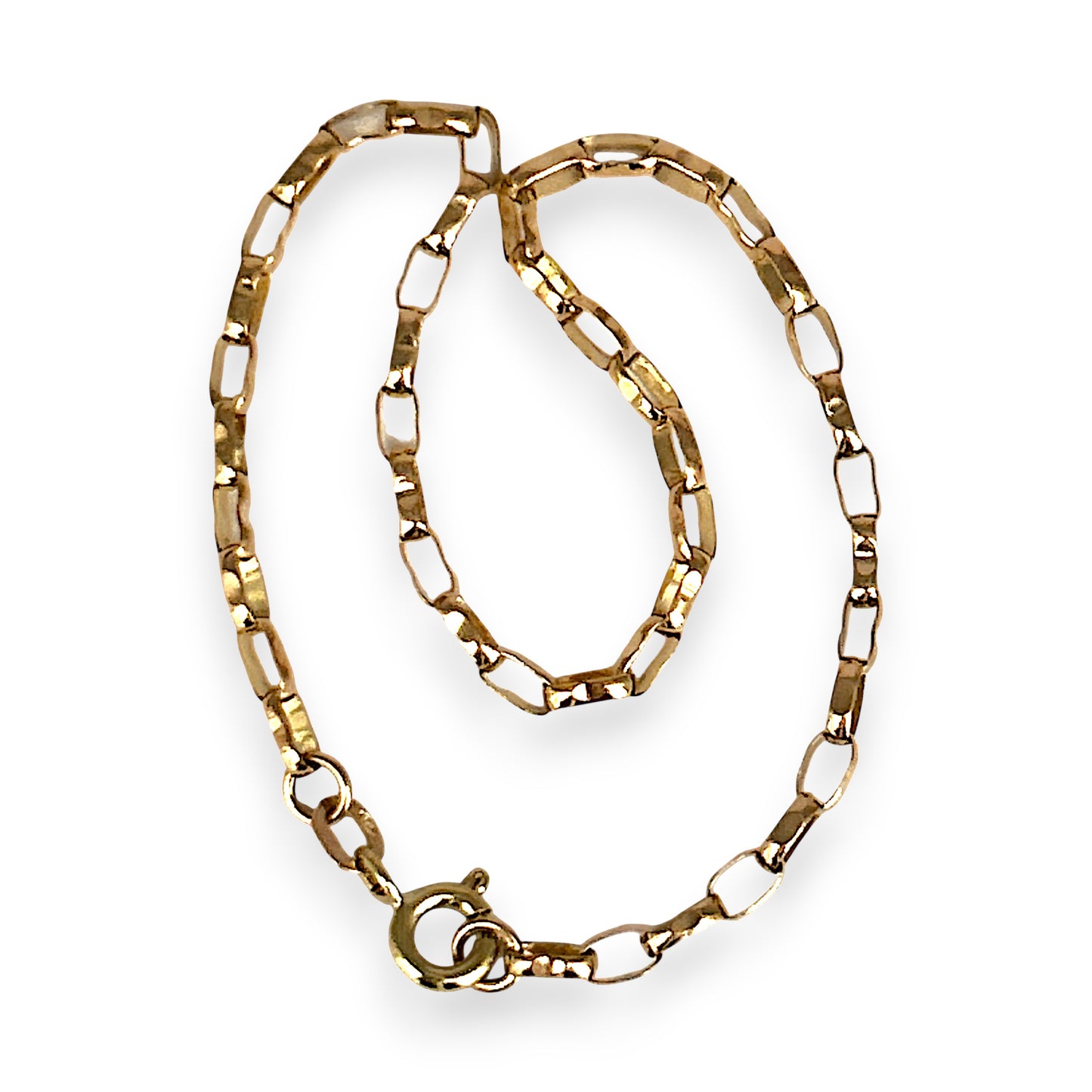 NZGD | 9ct Gold Faceted Long‑Link Bracelet 20cm