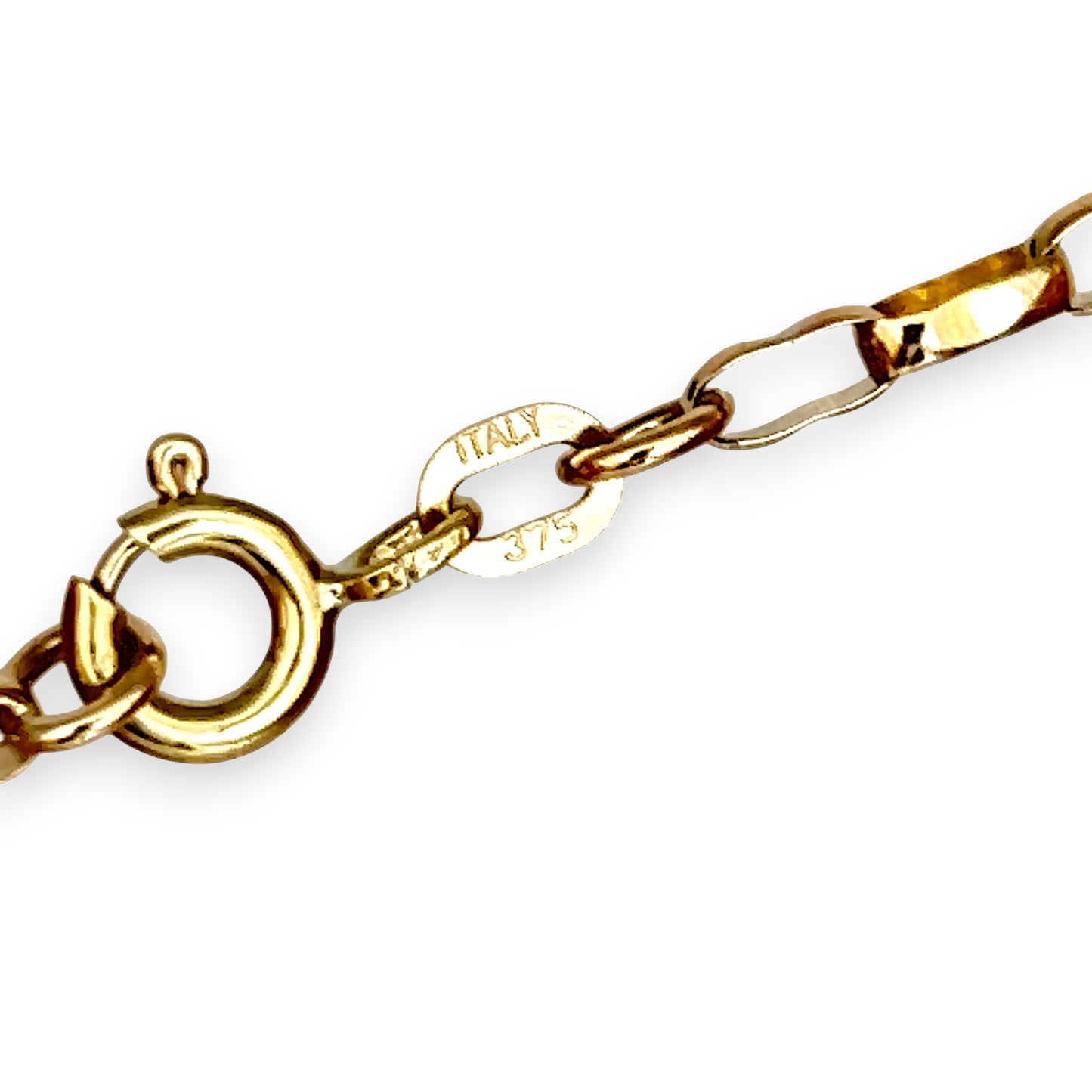 NZGD | 9ct Gold Faceted Long‑Link Bracelet 20cm
