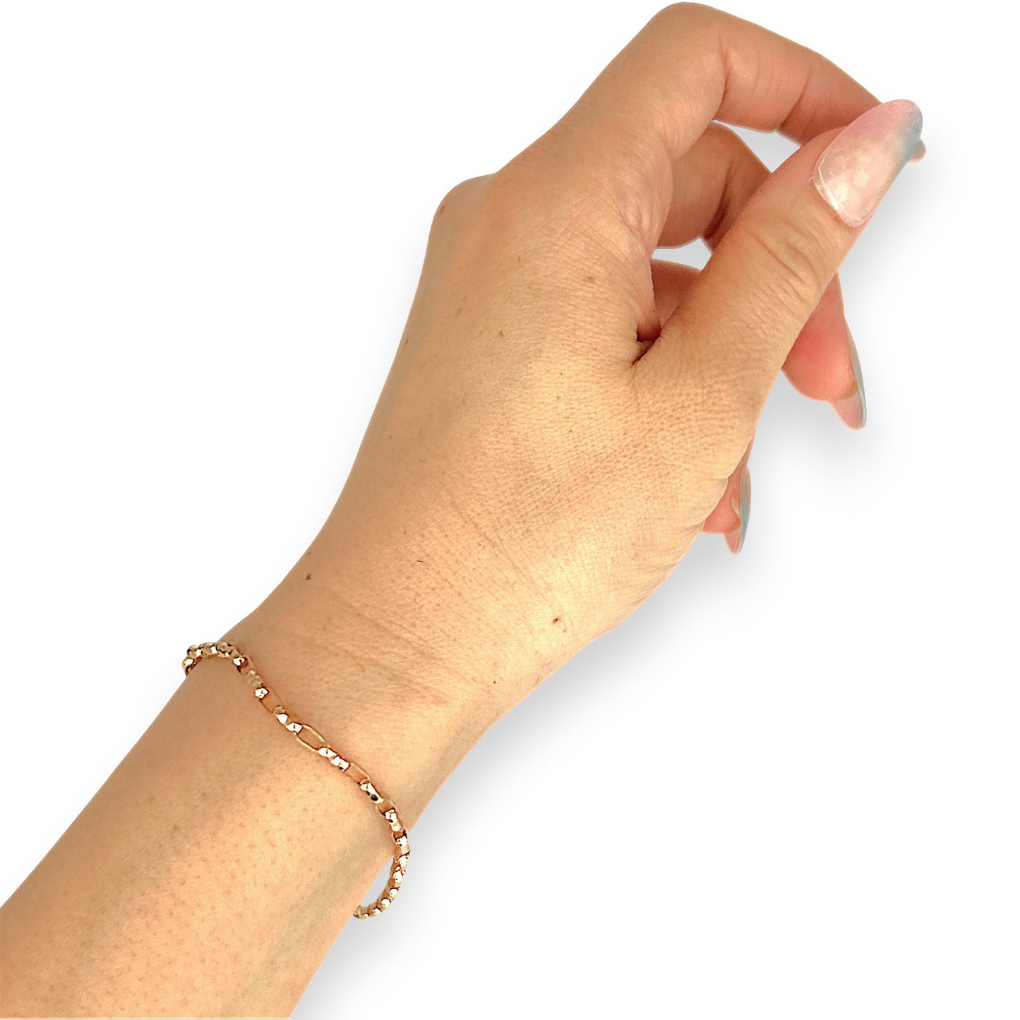 NZGD | 9ct Gold Faceted Long‑Link Bracelet 20cm