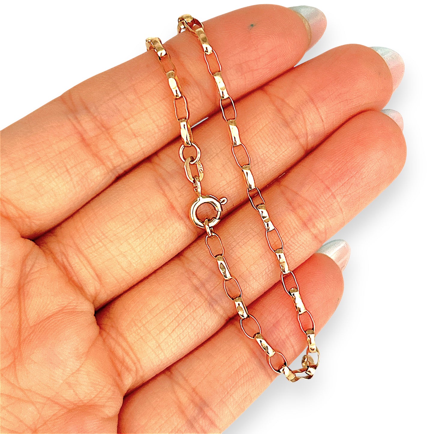 NZGD | 9ct Gold Faceted Long‑Link Bracelet 20cm
