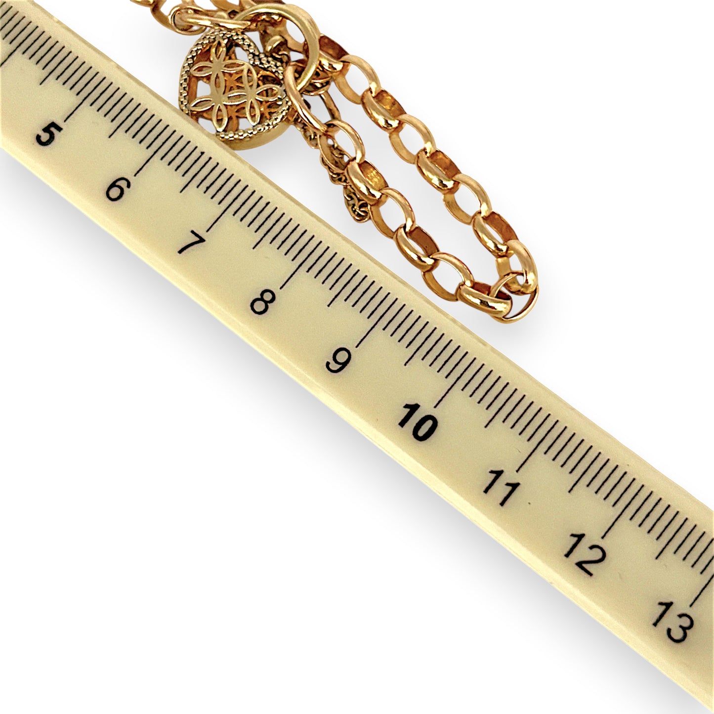 NZGD | MHJ 10ct Gold Vintage‑Style Bracelet with Heart Padlock & Fish Charm