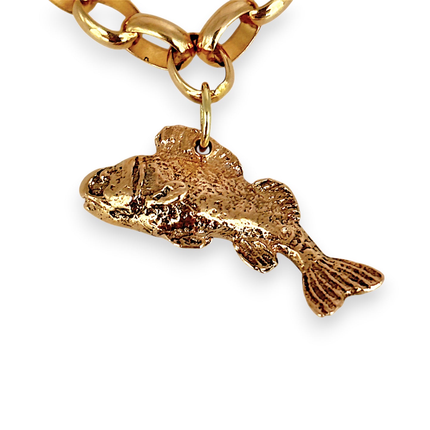NZGD | MHJ 10ct Gold Vintage‑Style Bracelet with Heart Padlock & Fish Charm
