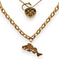NZGD | MHJ 10ct Gold Vintage‑Style Bracelet with Heart Padlock & Fish Charm
