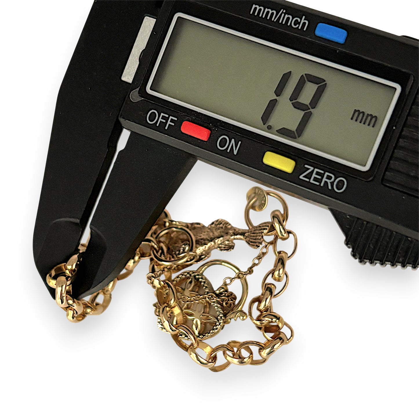 NZGD | MHJ 10ct Gold Vintage‑Style Bracelet with Heart Padlock & Fish Charm