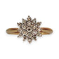 GOLD DEAL | 9ct Gold Diamond Triple Cluster Set Ring Valuation $1,450 Size O1/2