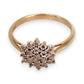 GOLD DEAL | 9ct Gold Diamond Triple Cluster Set Ring Valuation $1,450 Size O1/2