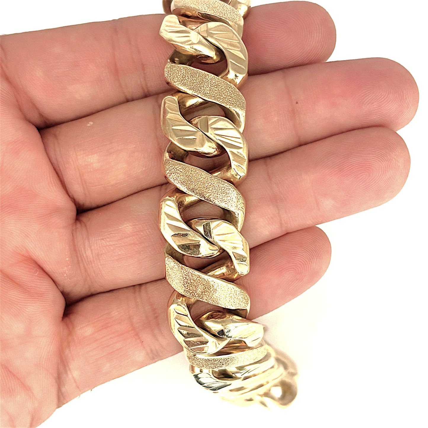 NZGD | 9ct Gold Monarch Ultra‑Heavy 141.07g Curb Bracelet 23cm