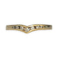 9ct Gold Subtle V Ring with Set of 7 Diamonds, Size P. R # 335