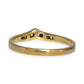 9ct Gold Subtle V Ring with Set of 7 Diamonds, Size P. R # 335