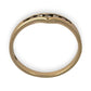 9ct Gold Subtle V Ring with Set of 7 Diamonds, Size P. R # 335