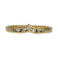 9ct Gold Subtle V Ring with Set of 7 Diamonds, Size P. R # 335