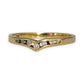 9ct Gold Subtle V Ring with Set of 7 Diamonds, Size P. R # 335