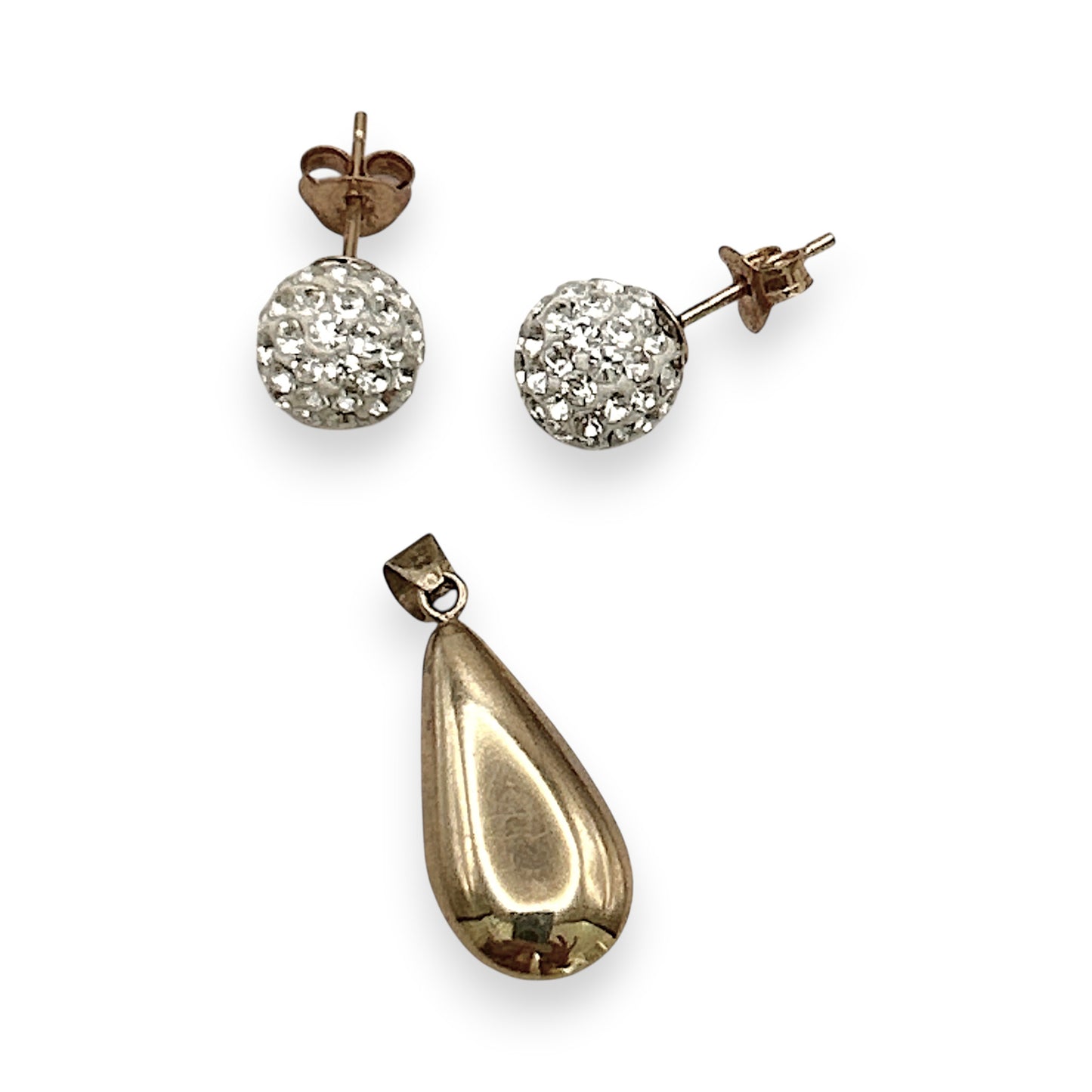 9ct Gold Earrings & Pendant | Celestial Whisper CZ Set