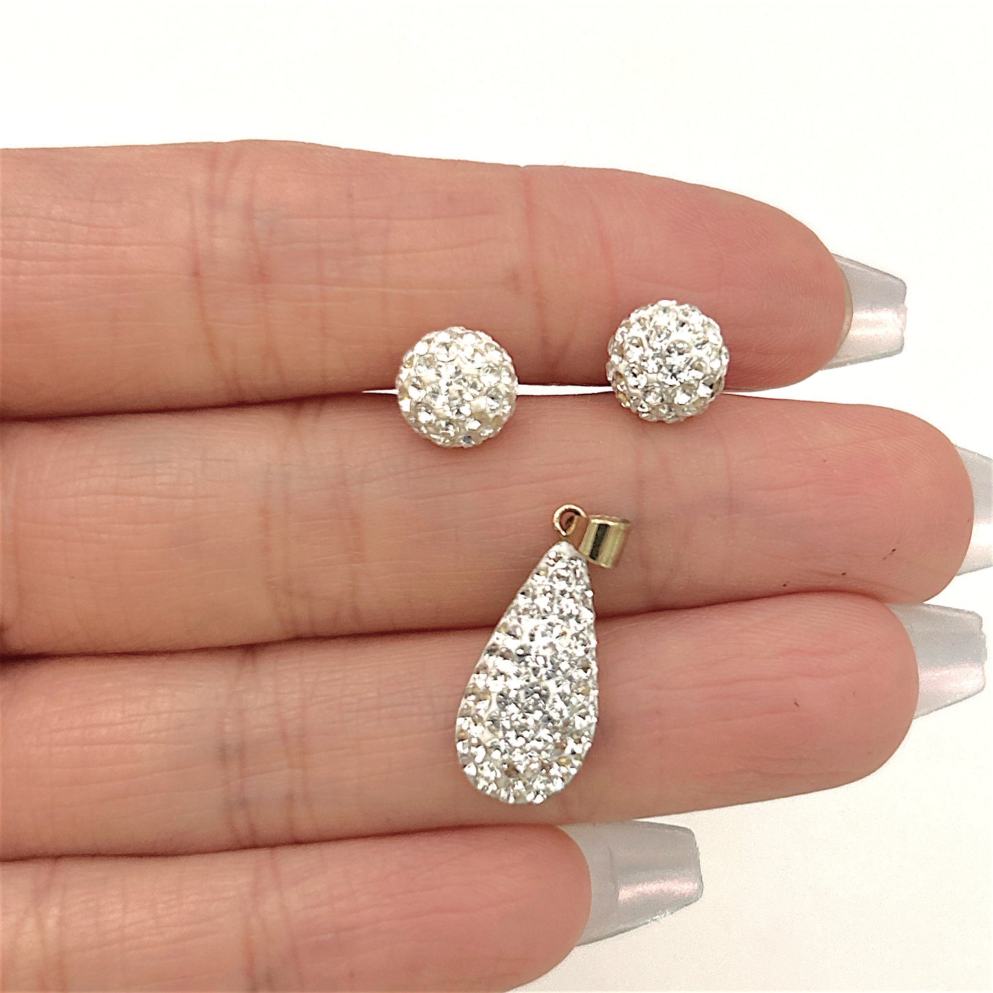 9ct Gold Earrings & Pendant | Celestial Whisper CZ Set