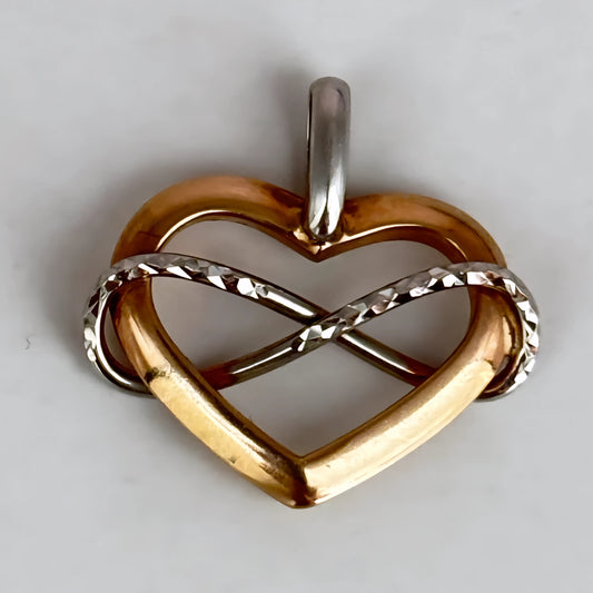 GOLD DEAL | 9ct (9kt) Gold Eternal Heart Symphony Pendant