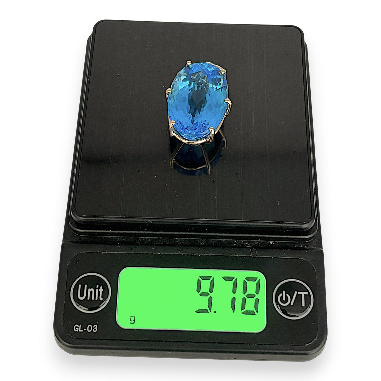 BRAND NEW | Statement 31.07ct Blue Topaz Pendant in 9ct Gold Valuation $3,900