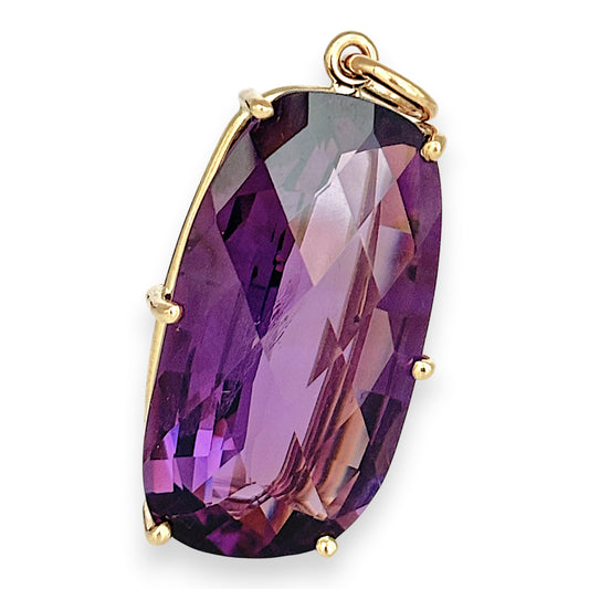GOLD DEAL | Majestic 29.1ct Amethyst Pendant in Hand‑Crafted 9ct Gold