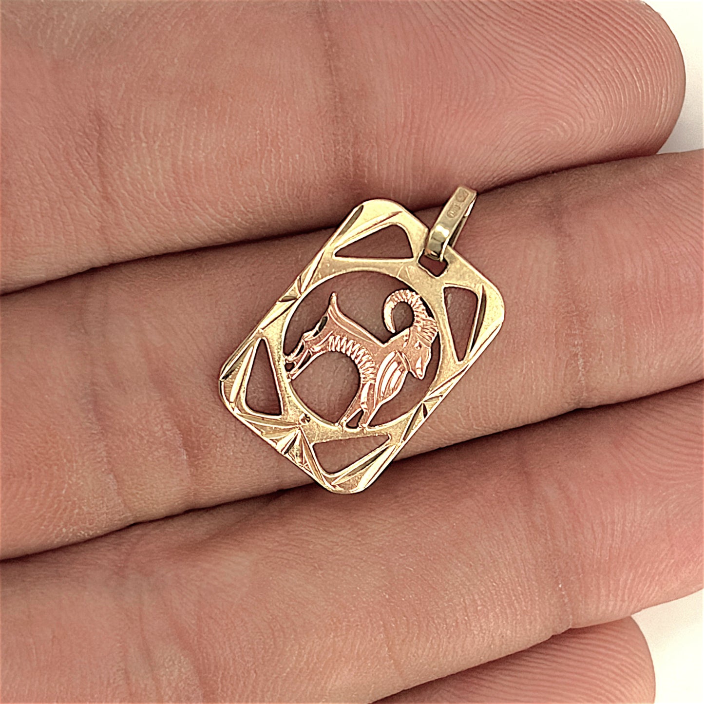 BRAND NEW | 9ct Gold Auric Zodiac Goat Charm / Pendant