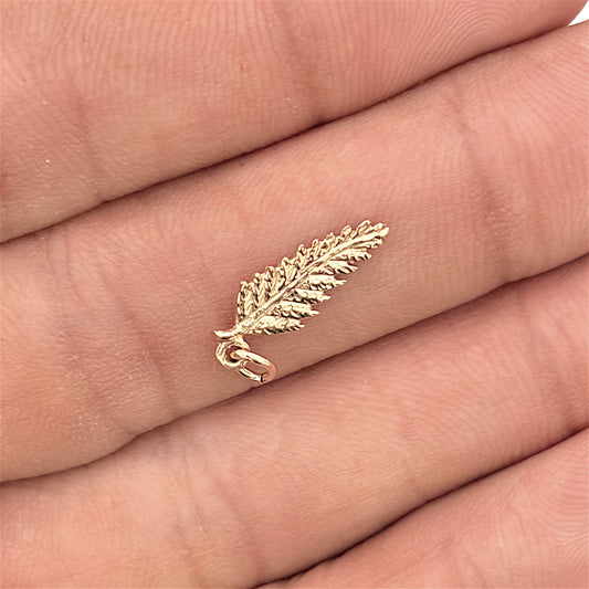 BRAND NEW | 9ct Gold Golden Silver‑Fern Spirit Charm \ Pendant