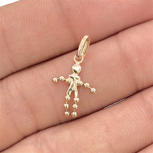 BRAND NEW | 9ct Gold Auric Vintage Stick‑Man Charm
