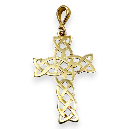 9ct Gold Filigree Flat Cross Pendant. R # 338