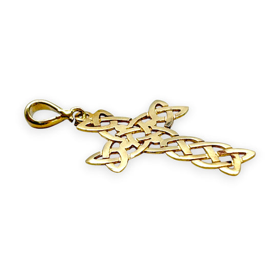 9ct Gold Filigree Flat Cross Pendant. R # 338