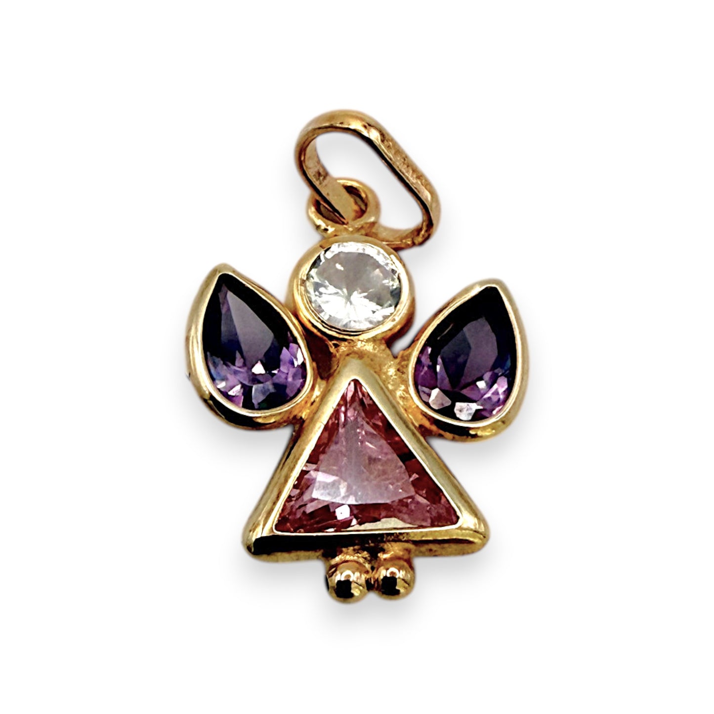 BRAND NEW | 9ct Gold Golden Guardian Angel CZ Pendant / Charm