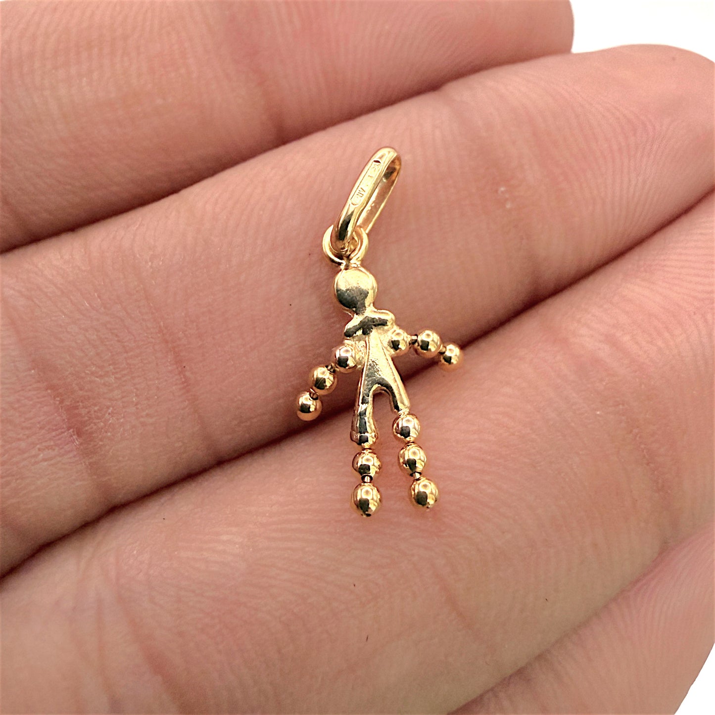 BRAND NEW | 9ct Gold Auric Vintage Stick‑Man Charm- UNOAERRE