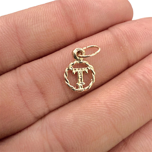 BRAND NEW | 9ct Gold Timless  “T” Initial Charm / Pendant 9.3mm