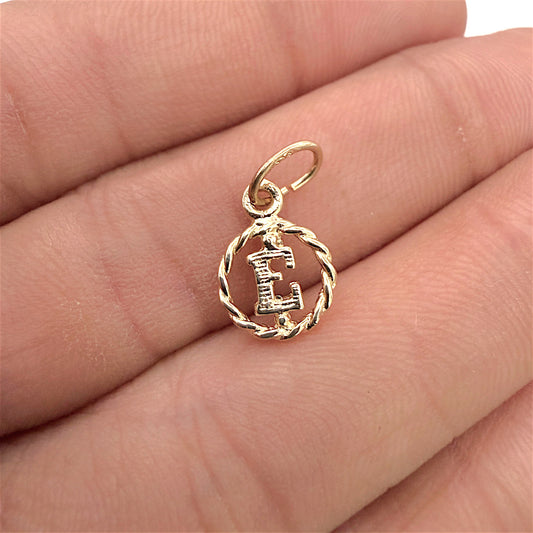 BRAND NEW| 9ct Gold Elegant “E” Charm/Pendant 9.4mm