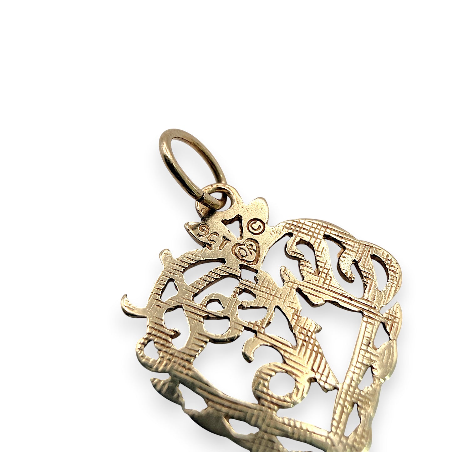 BRAND NEW | 9ct Gold Artisan Heart Charm/Pendant - Sweet 16