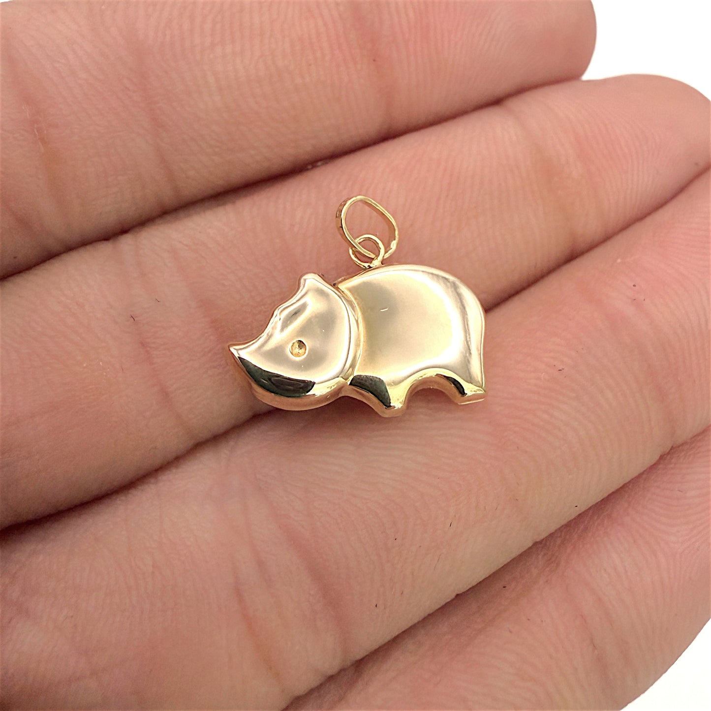 BRAND NEW | 9ct Gold  Rhinoceros Charm / Pendant 12.8mm