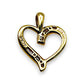 9ct Gold Heart Smooth Pendant with Diamonds. R # 341