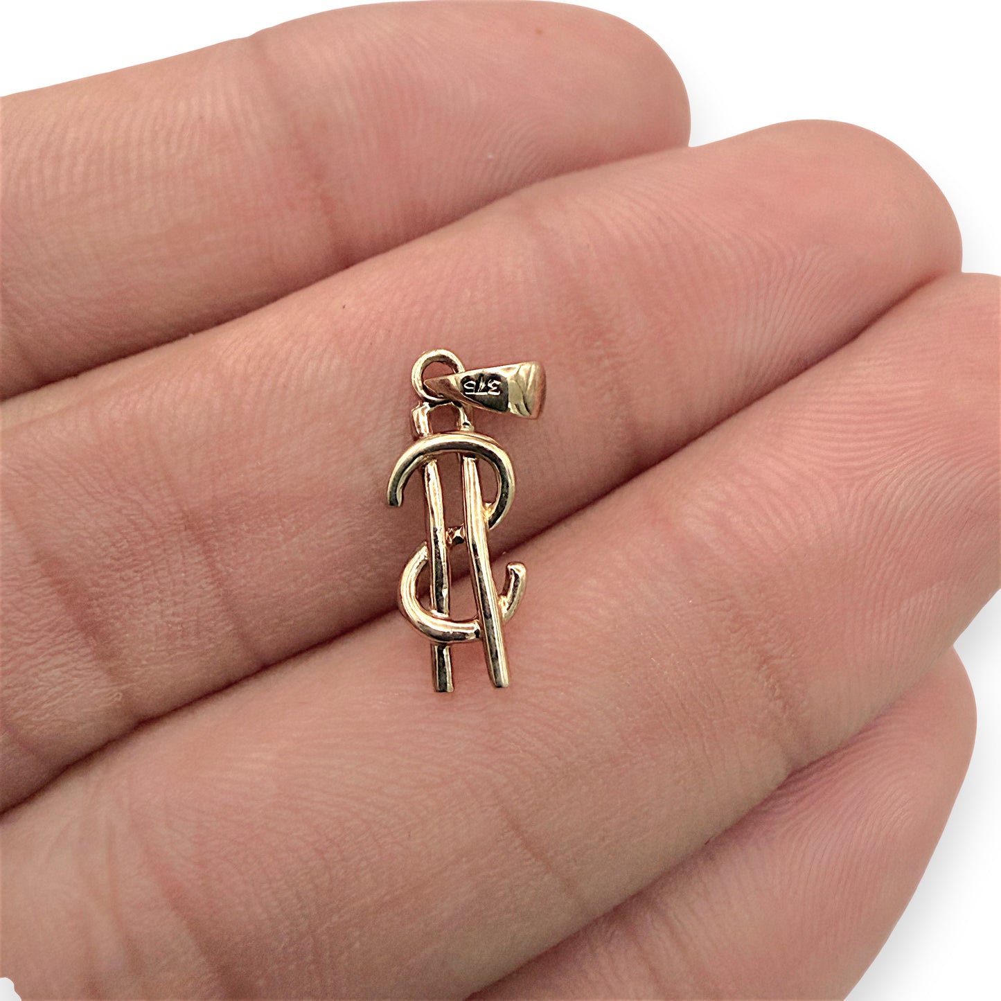 BRAND NEW | 9ct Gold Golden Dollar Drop Charm/Pendant 16.0mm