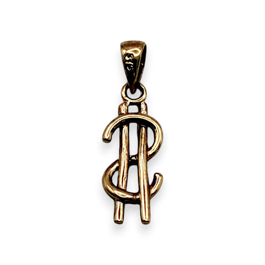BRAND NEW | 9ct Gold Golden Dollar Drop Charm/Pendant 16.0mm