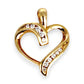 9ct Gold Heart Smooth Pendant with Diamonds. R # 341