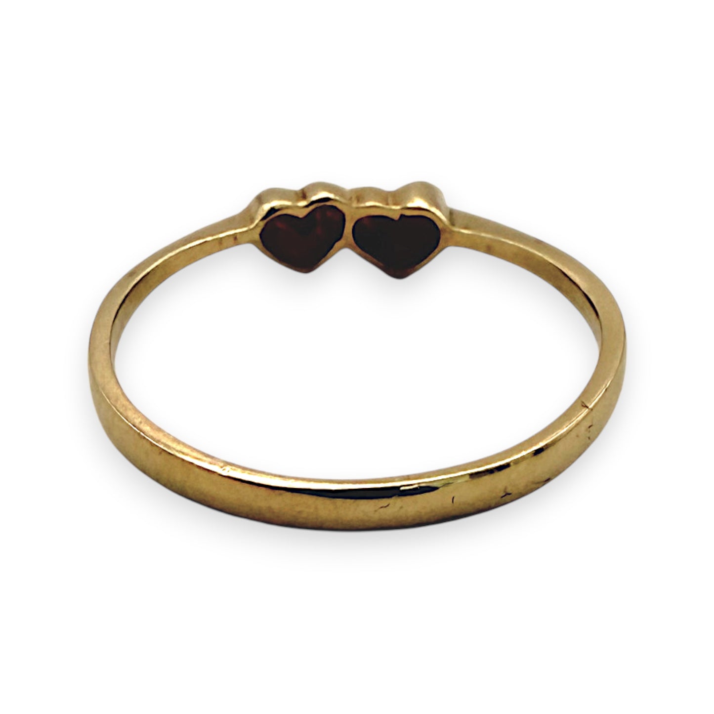 NZGD | 9ct Gold Twin‑Heart Petite Motif Ring Size O