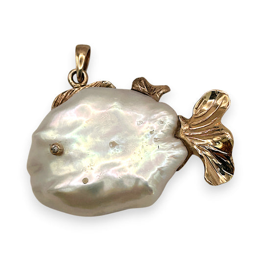 BRAND NEW | Baroque Pearl Pendant with 9ct Gold - Ocean Whisper