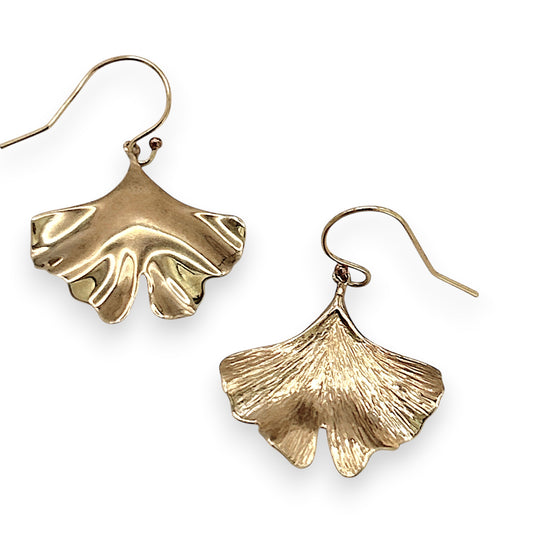 9ct Gold Earrings |NZGD| Golden Ginkgo Whisper Earrings