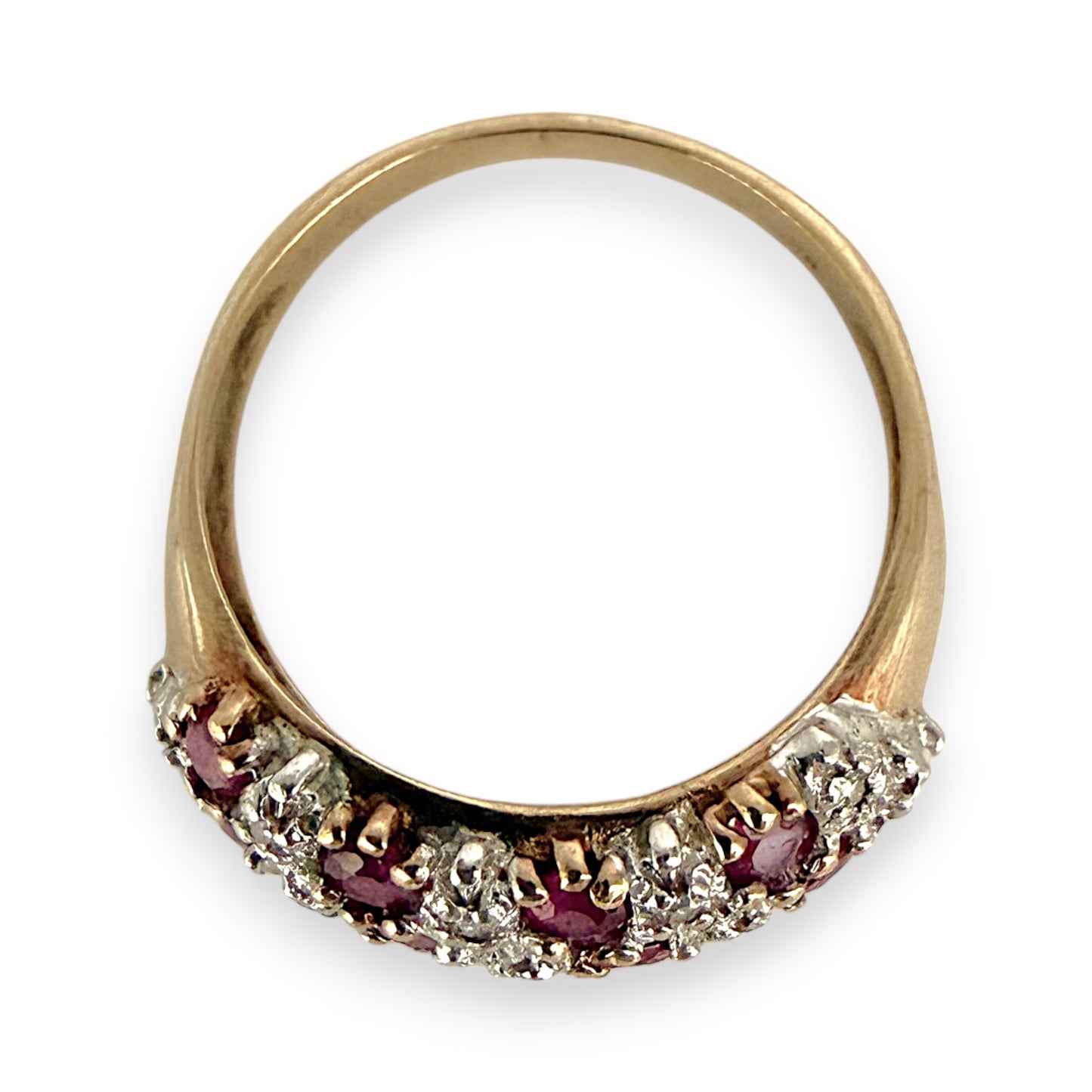 NZGD | 9ct Gold Ruby Harmony Ring Size P 1/2
